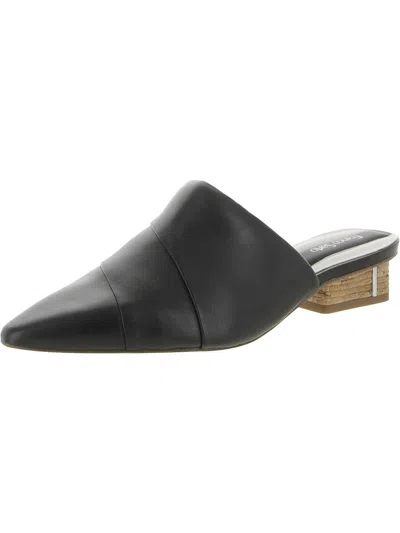 Franco Sarto Olana Womens Leather Slip-on Slide Sandals In Black