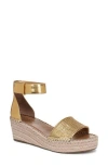 Franco Sarto Pela Espadrille Platform Sandal In Gold/gold