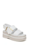 Franco Sarto Piper Slingback Platform Sandal In Bright White Faux Leather