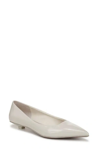 Franco Sarto Prella Pointed Toe Kitten Heel Pump In White