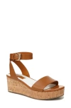 Franco Sarto Presley Ankle Strap Platform Wedge Sandal In Brown