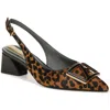 Franco Sarto Racer 5 Womens Calf Hair Animal Print Slingback Heels In Multi