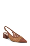 Franco Sarto Racer Slingback Pointed Toe Pump In Brown