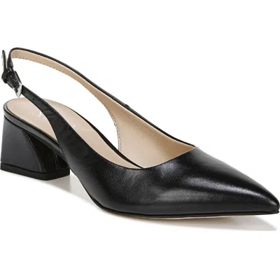 Franco Sarto Racer Womens Buckle Pointed Toe Slingback Heels In Black