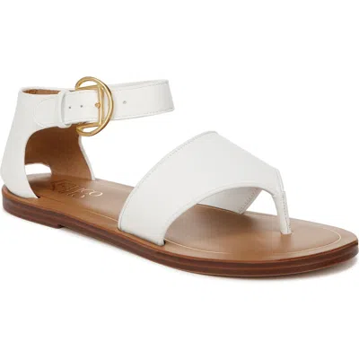 Franco Sarto Ruth Ankle Strap Sandal In White Faux Leather