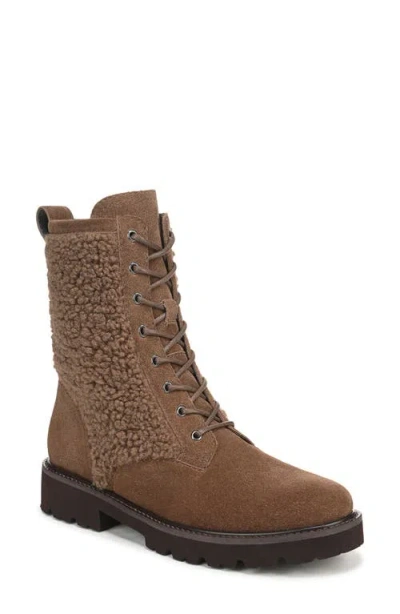 Franco Sarto Safira Boot With Faux Shearling Trim In Brown