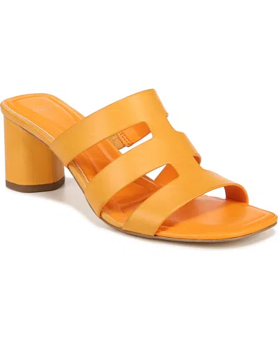 Franco Sarto Sarto By  Flexa Carly Block Heel Slide Sandals In Orange Leather