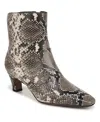 Franco Sarto Sarto By  Women's Alexandria Snipped Toe Kitten Heel Booties In Grey Snake Print Faux Leather