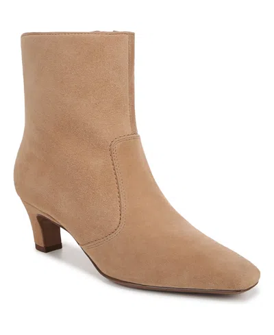 Franco Sarto Sarto By  Women's Alexandria Snipped Toe Kitten Heel Booties In Pastorial Taupe Brown Suede