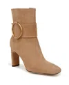 Franco Sarto Sarto By  Women's Flexa Elia Square Toe Dress Booties In Tuscan Taupe Suede