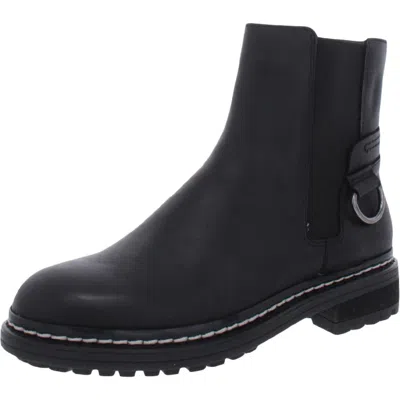 Franco Sarto Seri Womens Leather Lug Sole Booties In Black