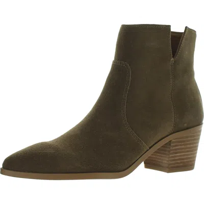 Franco Sarto Shaina Womens Suede Almond Toe Ankle Boots In Multi