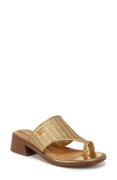 Franco Sarto Sia Slide Sandal In Gold Fabric