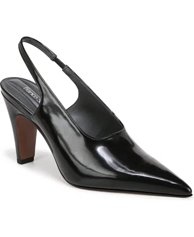 Franco Sarto Sorrento Slingback Pumps In Black Faux Leather