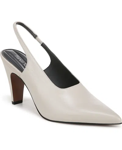 Franco Sarto Sorrento Slingback Pumps In Chalk White Leather