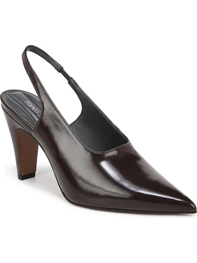 Franco Sarto Sorrento Womens Slip-on Pointed Toe Slingback Heels In Camel Leopard Print