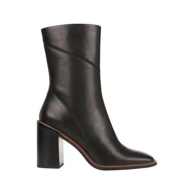Franco Sarto Stevie Mid Calf Boots In Black Leather