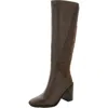 Franco Sarto Stevie Womens Leather Square Toe Knee-high Boots In Animal Print