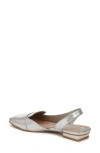 Franco Sarto Women's Teagan Square Toe Slingback Flats In Silver Faux Leather