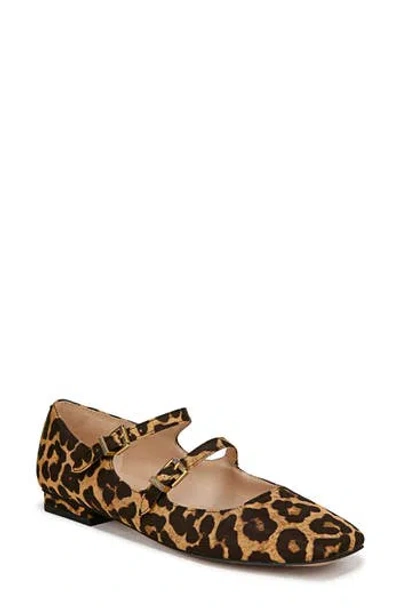 Franco Sarto Tesoro Leopard Mary Jane Flat In Leopard Print Fabric