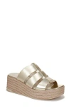 Franco Sarto Tevin Platform Wedge Sandal In Platino Gold