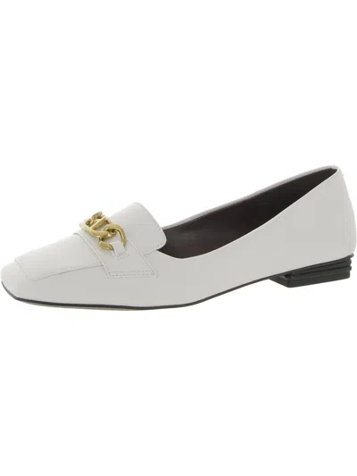 Franco Sarto Tiari Womens Faux Leather Embellished Loafers In White