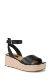 Franco Sarto Women's Tiffany Open Square Toe Espadrille Platform Sandals In Black