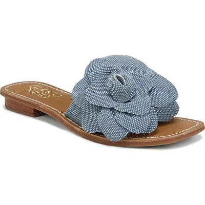 Franco Sarto Tina 4 Womens Padded Insole Denim Slide Sandals In Multi