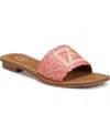 Franco Sarto Tina Raffia Slide Sandal In Retro Red Raffia