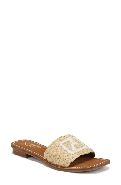 Franco Sarto Tina Raffia Slide Sandal In Natural Raffia