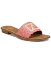 Franco Sarto Tina Raffia Slide Sandal In Red