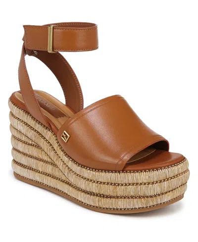 Franco Sarto L-toni Wedge Platform Sandal In Tan Leather