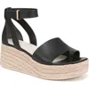 Franco Sarto Tyla Platform Wedge Sandal In Black Faux Leather