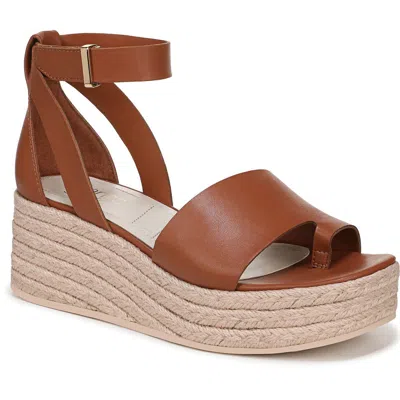 Franco Sarto Tyla Platform Wedge Sandal In Cognac Brown Faux Leather