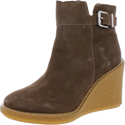 Franco Sarto Ulayna Womens Suede Faux Fur Wedge Boots In Multi