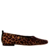Franco Sarto Vana Ballet Flat Shoes Leopard Print Suede I0124l7201 Women's In Brown