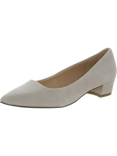 Franco Sarto Vincenza Womens Suede Pointed Toe Kitten Heels In Grey