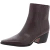 Franco Sarto Vivian Womens Leather Zipper Ankle Boots In Brown