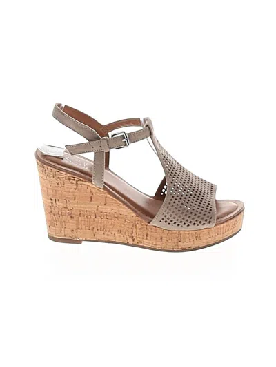 Pre-owned Franco Sarto Wedges In Brown