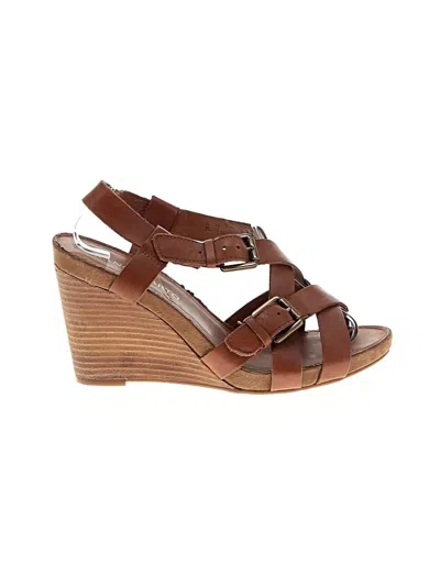 Pre-owned Franco Sarto Wedges In Brown