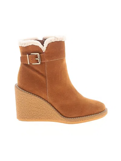 Pre-owned Franco Sarto Wedges In Brown