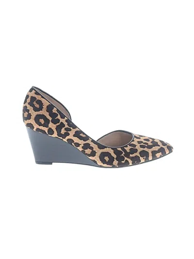 Pre-owned Franco Sarto Wedges In Brown