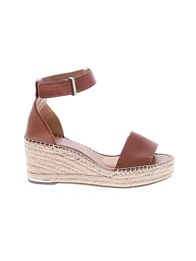 Pre-owned Franco Sarto Wedges In Brown