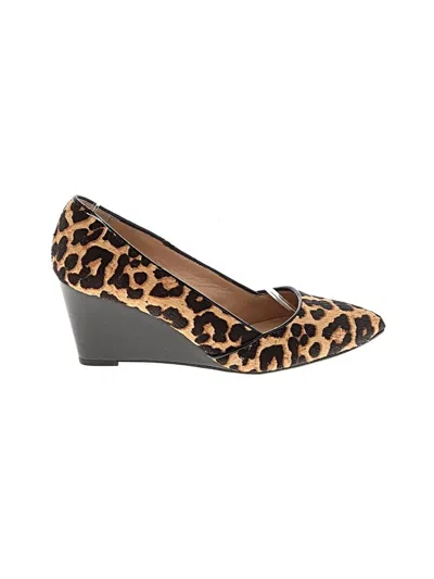 Pre-owned Franco Sarto Wedges In Brown