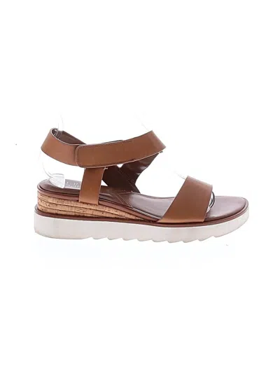 Pre-owned Franco Sarto Wedges In Brown