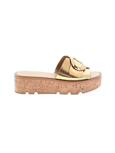 Pre-owned Franco Sarto Wedges In Gold