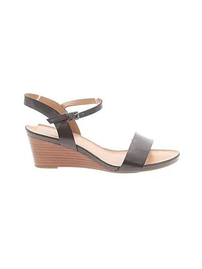 Pre-owned Franco Sarto Wedges In Gray