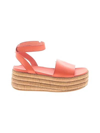 Pre-owned Franco Sarto Wedges In Orange