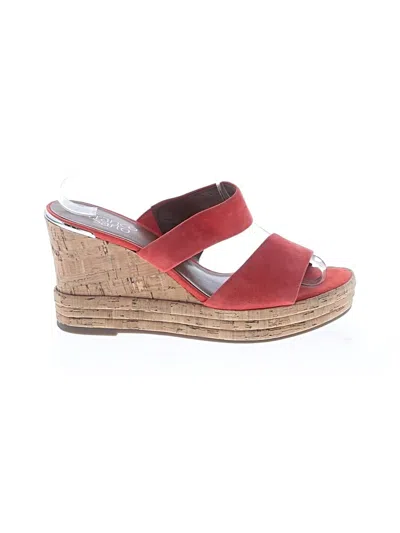 Pre-owned Franco Sarto Wedges In Red