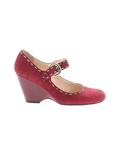 Pre-owned Franco Sarto Wedges In Red